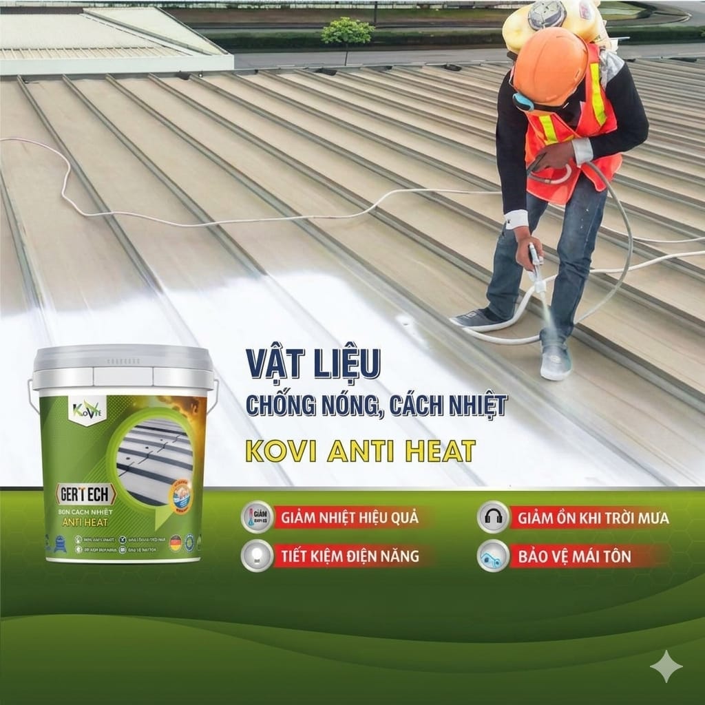 sơn cách nhiệt mái tôn Kovi sơn cách nhiệt mái tôn Kovi